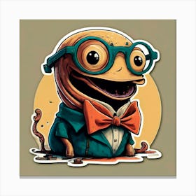 Frog With Glasses Canvas Print