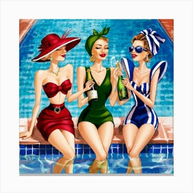 An Exquisite Illustration Of Three Fashionable Lad Pjjdotmyt9qnog9cgz X9g A1ssvh Fsqgzmyhj4ohauw Canvas Print