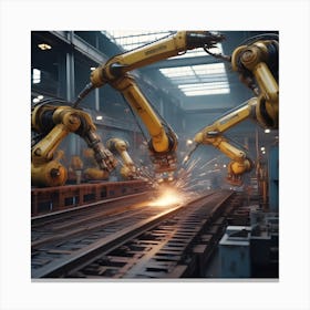 Robots In The Factory 2 Canvas Print
