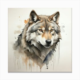 Default Create A Simple Watercolor Of A Wolf Using Neutral And 2 Canvas Print
