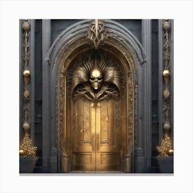 Christmas Decoration On Home Door Sf Intricate Artwork Masterpiece Ominous Matte Painting Movie (2) Canvas Print