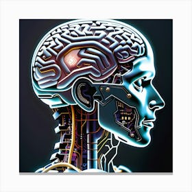Human Brain With Artificial Intelligence 9 Canvas Print