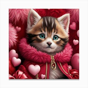 Valentine Kitten 8 Canvas Print