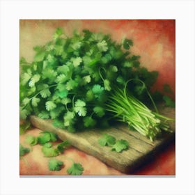 Fresh Cilantro Kitchen Restaurant Canvas Print