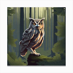 Owl In The Forest 19 Canvas Print