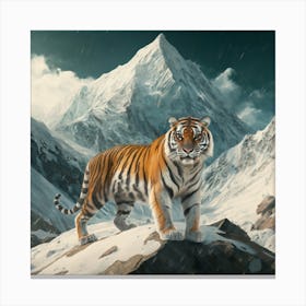 Tiger In The Snow Canvas Print