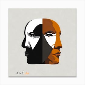 The Human Skins -A Minimal Double Face Design Canvas Print