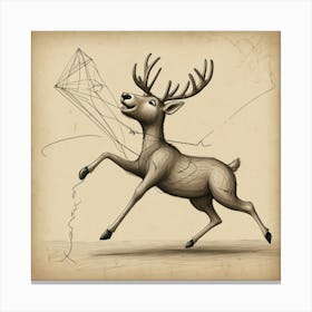 Deer With A Net Canvas Print