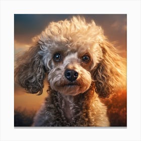 Portrait Of A Poodle Canvas Print