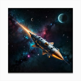 Spaceship In Space 2 Canvas Print