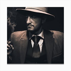 Man Smoking A Cigarette Canvas Print