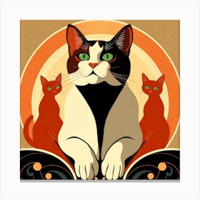 Cats On A Chair Canvas Print