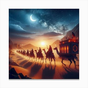 Pharaohs Caravan At Night 1 Canvas Print