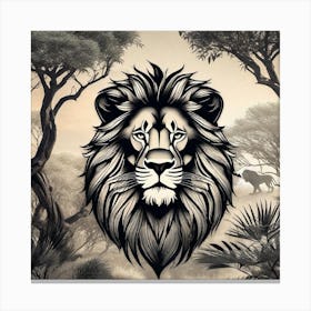 Lion In The Jungle 2 Canvas Print