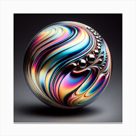 Abstract 3D Sphere chrome effect Canvas Print