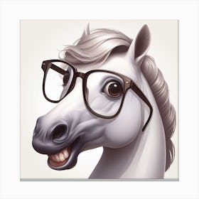 Horse With Glasses Canvas Print