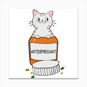 Antidepressant Cat Canvas Print