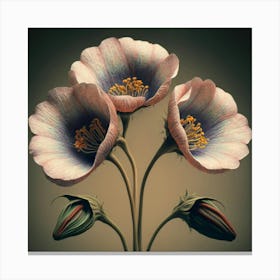 Flax3 Floral Botanical Vintage Poster Flower Art(4) Canvas Print
