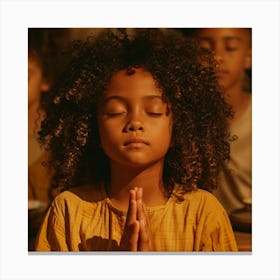 Young Girl Praying Canvas Print