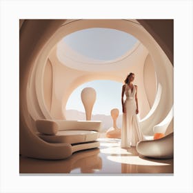 Futuristic Living Room Canvas Print