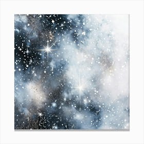 Abstract Galaxy In Watercolor Foreground Dust And Silver Sparkles Shimmering Space With A Bokeh Ef (4) Canvas Print