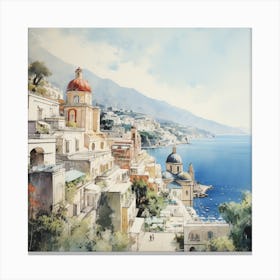 Aqua Dreams: Positano's Majestic Palette Canvas Print