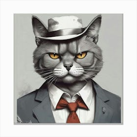 Cat In A Suit Stampe su tela