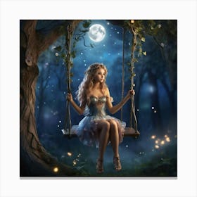 Fairy On A Swing Canvas Print