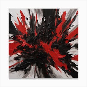 Abstract Red Black Painting 2 Canvas Print