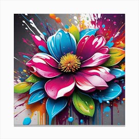 Colorful Flower Painting Canvas Print