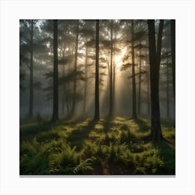 Sunrise In The Forest 9 Canvas Print