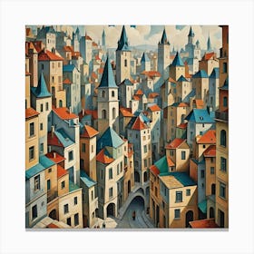 Old Europe Cubism Canvas Print