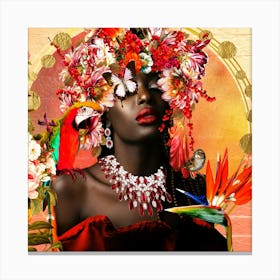 Rubies Blooming In The Garden Canvas Print