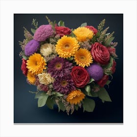 Heart Shaped Bouquet Canvas Print