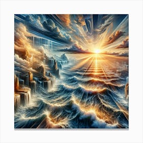 Sunrise Over The Ocean 3 Canvas Print
