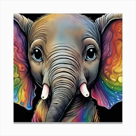 Rainbow Elephant 3 Canvas Print