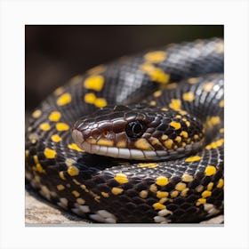 King Snake Black Canvas Print