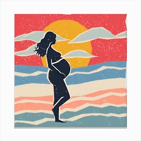 Pregnant Woman At Sunset Lienzo