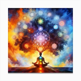 Chakras And Tree Of Life Canvas Print