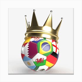 Soccer Ball With A Crown Canvas Print