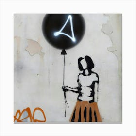 Girl Holding Balloon Canvas Print