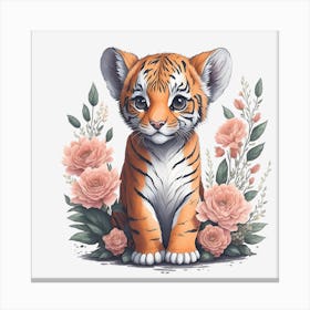 Floral Tiger 3 Canvas Print