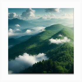 Aerial View Of The Smoky Mountains Canvas Print