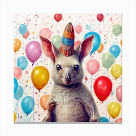 Birthday Kangaroo 6 Canvas Print