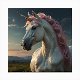 Unicorn With Pink Mane 1 Canvas Print