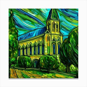 The Church At Auvers In The Style Of Van Gogh Canvas Print