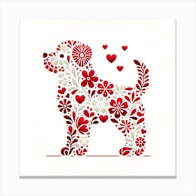 Valentine'S Day Dog Canvas Print