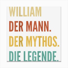 Funny German First Name Design William Canvas Print