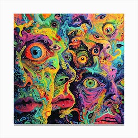 Psychedelic Faces 1 Canvas Print