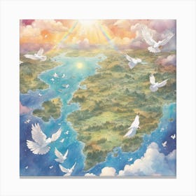 Doves In The Sky Canvas Print